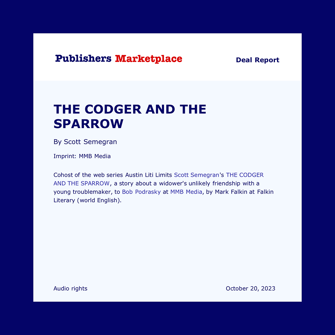 Audiobook deal for THE CODGER AND THE SPARROW