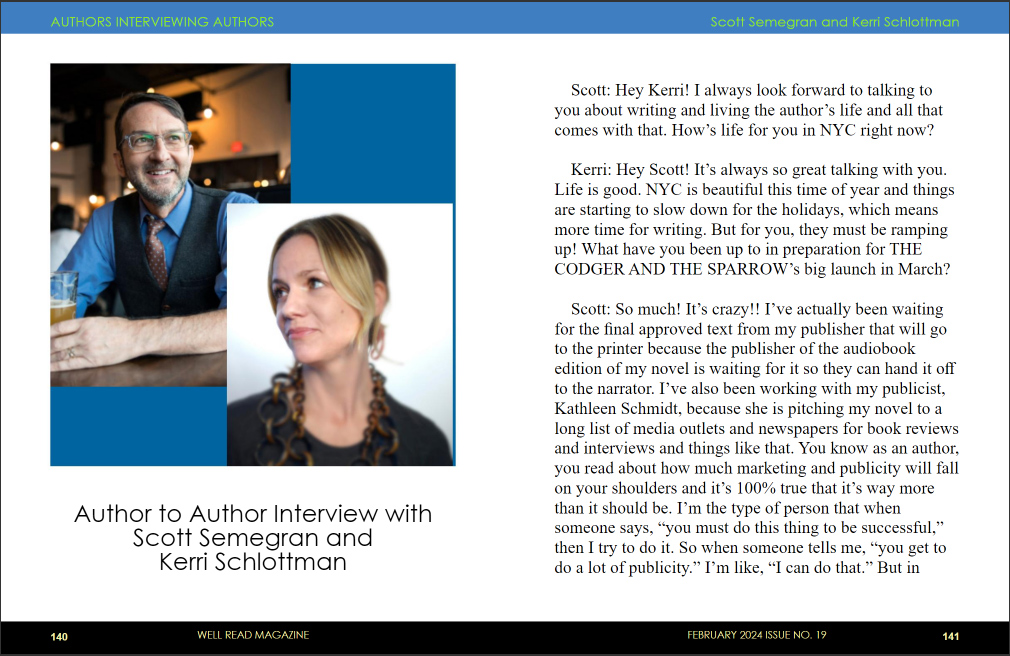Author to Author Interview with Scott Semegran and Kerri Schlottman
