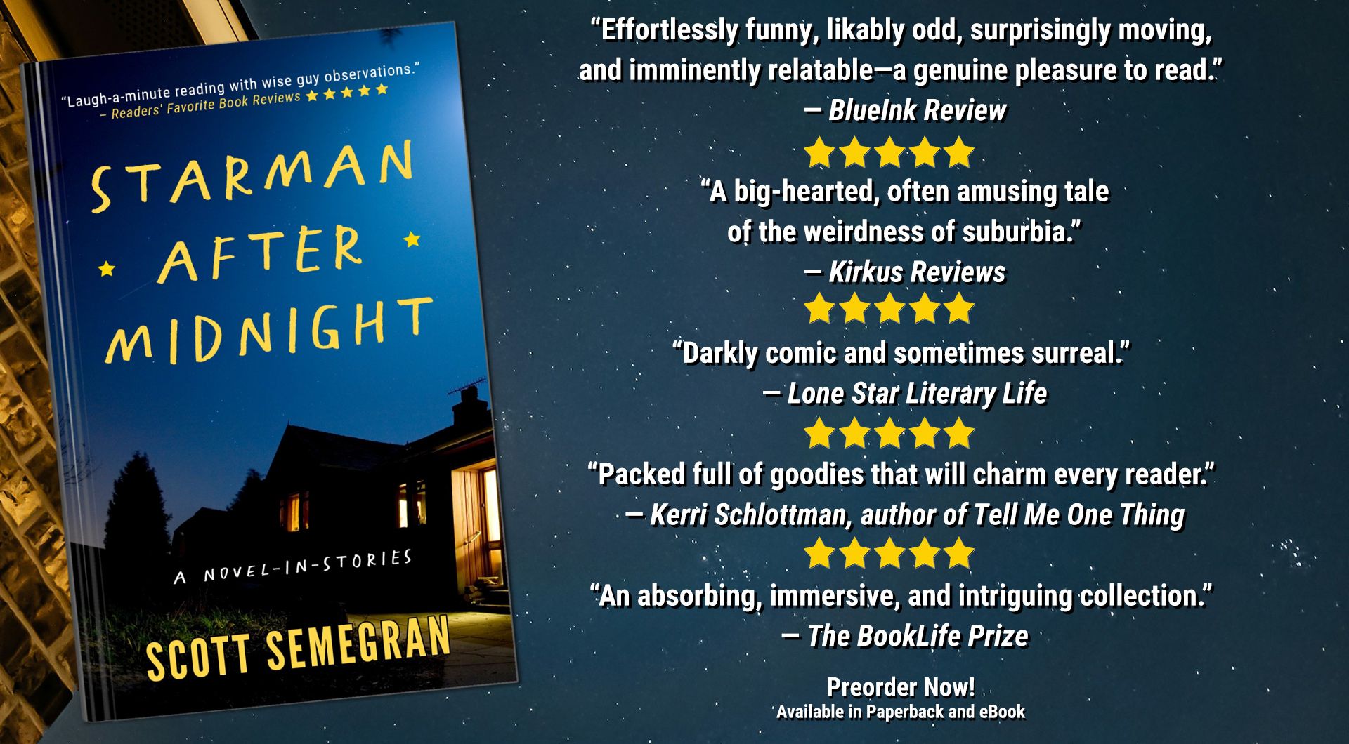 Starman After Midnight home page banner with reviews