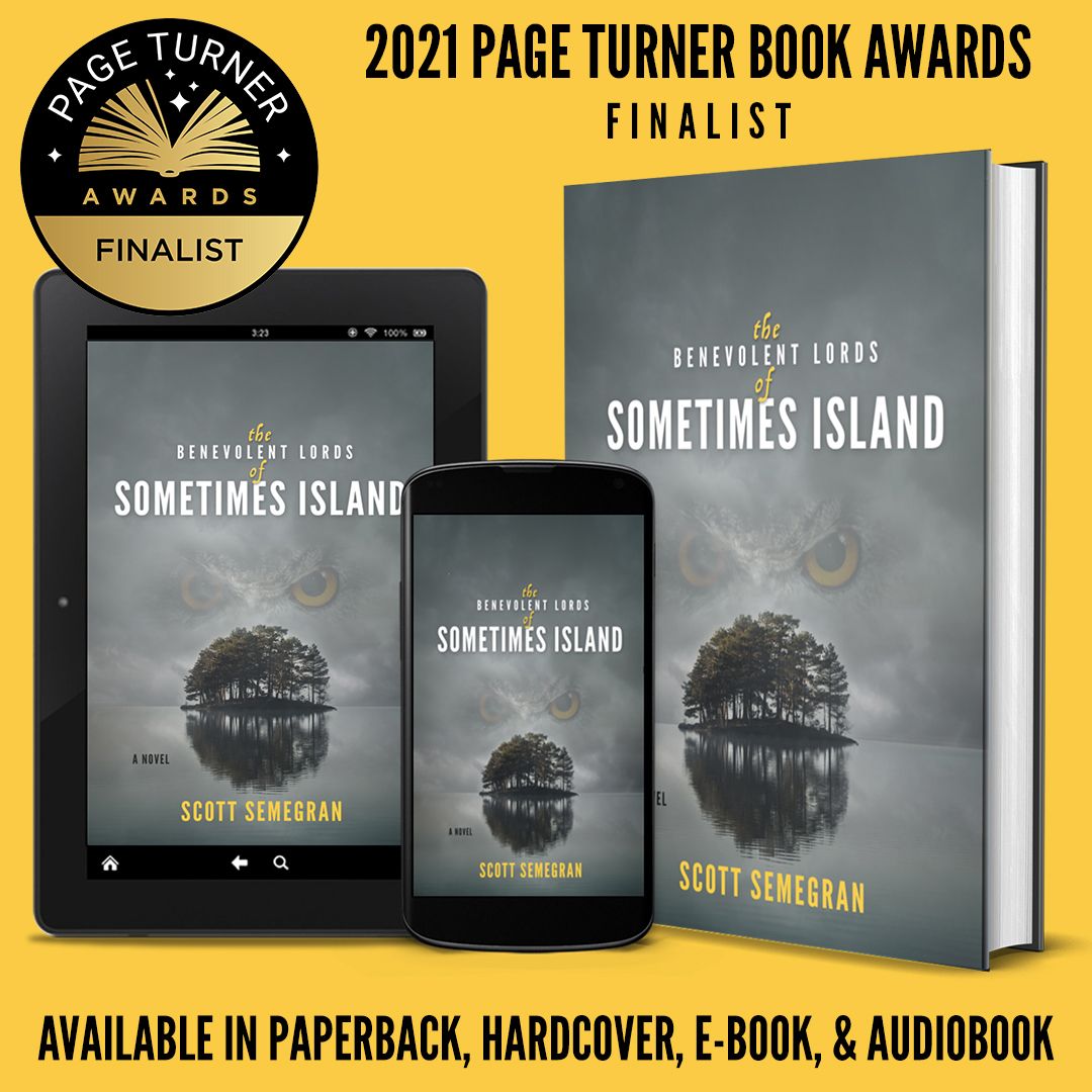 The Benevolent Lords of Sometimes Island is a Finalist for the 2021 Page Turner Book Awards